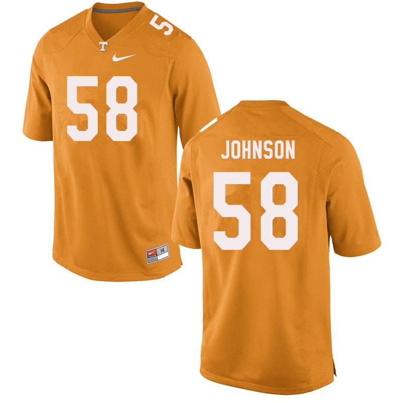 Men #58 Jahmir Johnson Tennessee Volunteers College Football Jerseys Sale-Orange